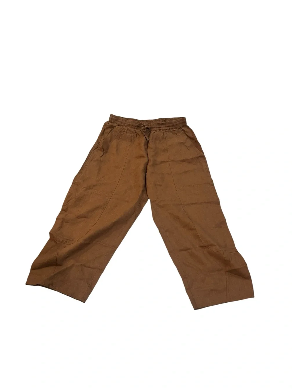 Banana Republic Brown Linen Barrel Leg Pull On Pants NWT Medium